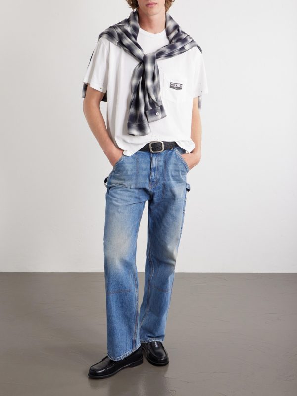Logo-Print Paint-Splattered Cotton-Jersey T-Shirt - OU Logo-Print Paint-Splattered Cotton-Jersey T-Shirt - OU