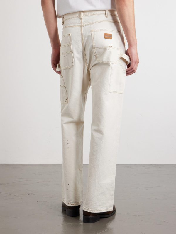 Paint-Splattered Distressed Straight-Leg Jeans - BK Paint-Splattered Distressed Straight-Leg Jeans - BK