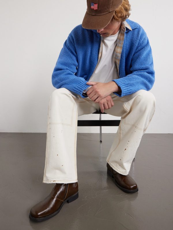 Paint-Splattered Distressed Straight-Leg Jeans - E1 Paint-Splattered Distressed Straight-Leg Jeans - E1