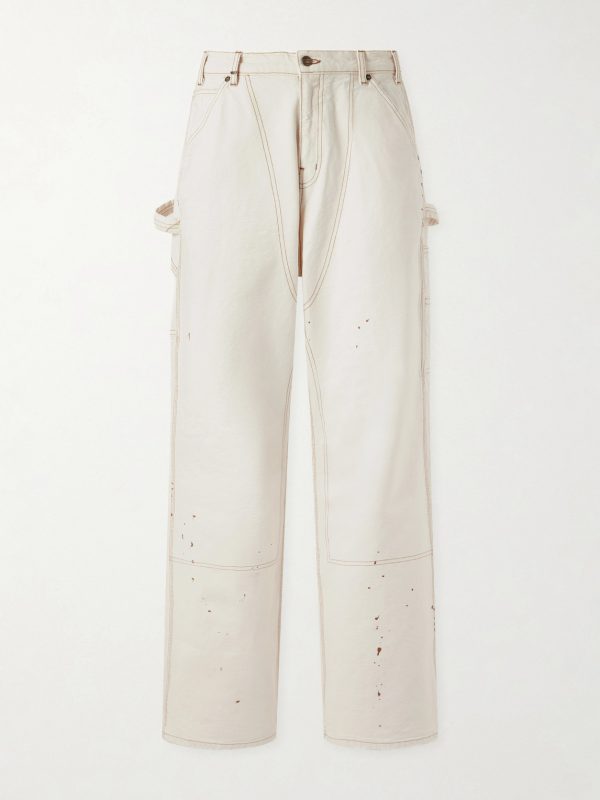 Paint-Splattered Distressed Straight-Leg Jeans Paint-Splattered Distressed Straight-Leg Jeans