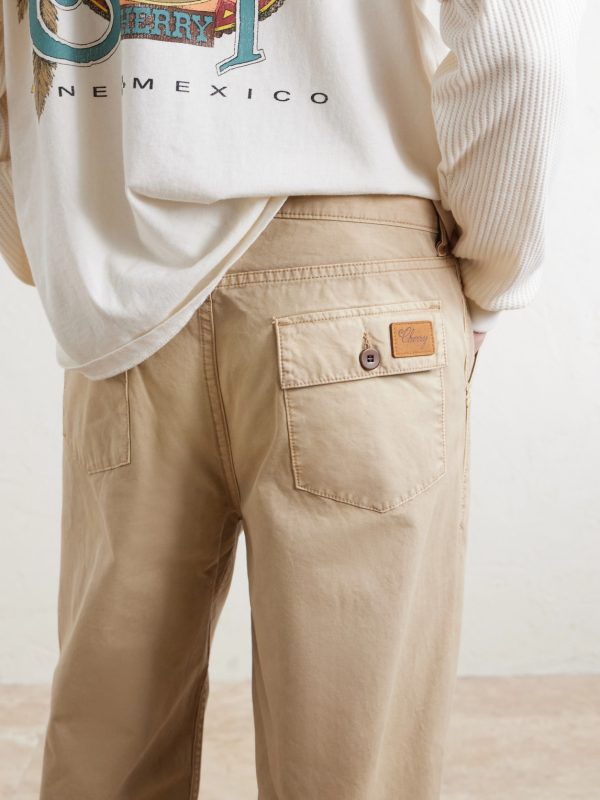 Wide-Leg Cotton-Twill Chinos - E2