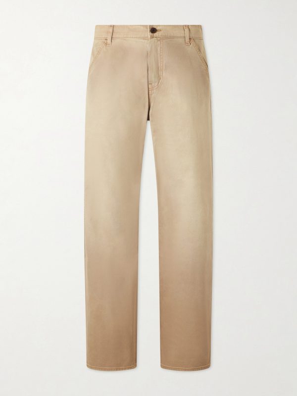 Wide-Leg Cotton-Twill Chinos