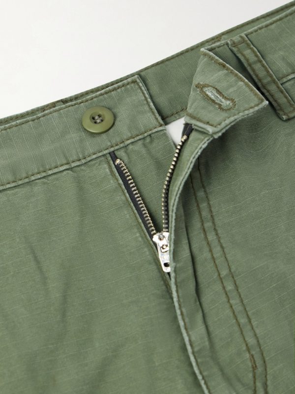 Wide-Leg Paint-Splattered Cotton-Ripstop Cargo Trousers - E1