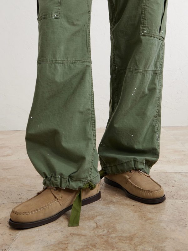 Wide-Leg Paint-Splattered Cotton-Ripstop Cargo Trousers - E2