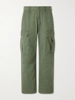 Wide-Leg Paint-Splattered Cotton-Ripstop Cargo Trousers Wide-Leg Paint-Splattered Cotton-Ripstop Cargo Trousers