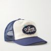 6 Star Logo-Embroidered Studded Canvas and Mesh Trucker Cap 6 Star Logo-Embroidered Studded Canvas and Mesh Trucker Cap