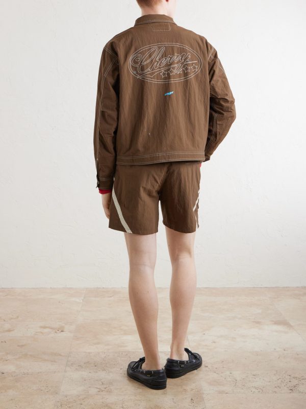Logo-Embroidered Paint-Splattered Shell Jacket - BK