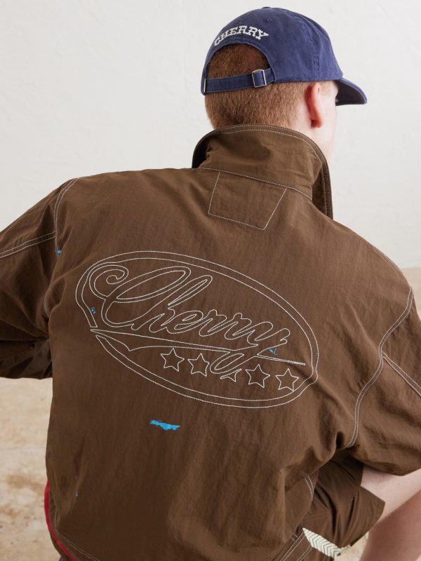 Logo-Embroidered Paint-Splattered Shell Jacket - CU