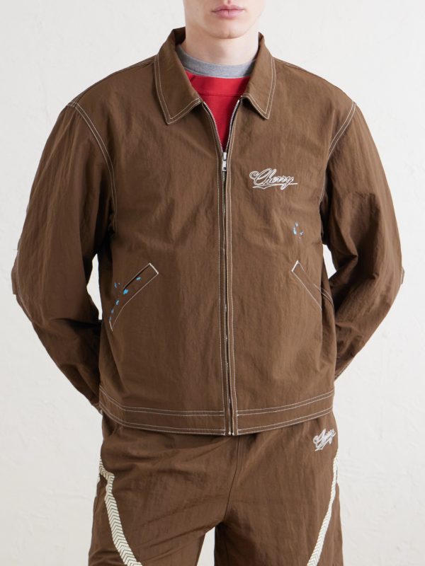 Logo-Embroidered Paint-Splattered Shell Jacket - FR