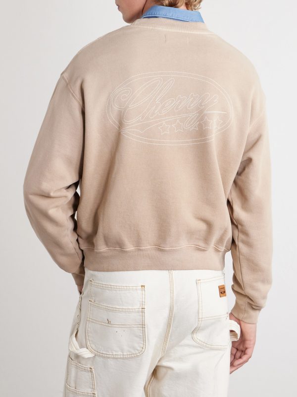 Embroidered Cotton-Jersey Sweater - BK Embroidered Cotton-Jersey Sweater - BK