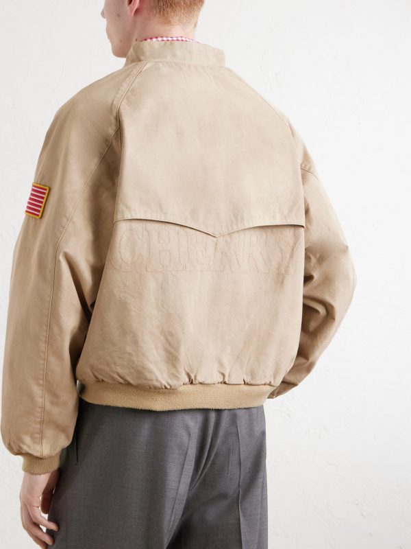 Logo-Embroidered Cotton-Twill Bomber Jacket - BK Logo-Embroidered Cotton-Twill Bomber Jacket - BK