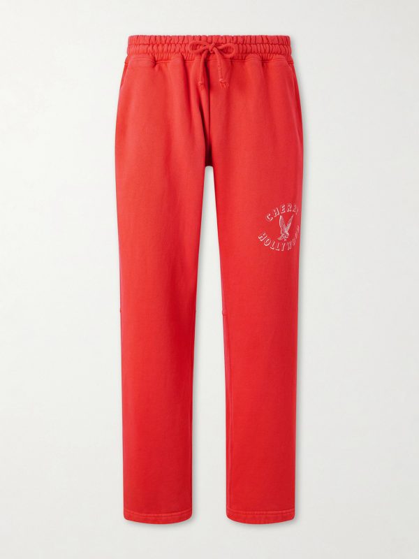Hollywood Straight-Leg Logo-Print Cotton-Jersey Sweatpants Hollywood Straight-Leg Logo-Print Cotton-Jersey Sweatpants