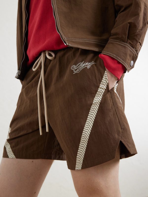 Straight-Leg Logo-Print Woven Shorts - CU