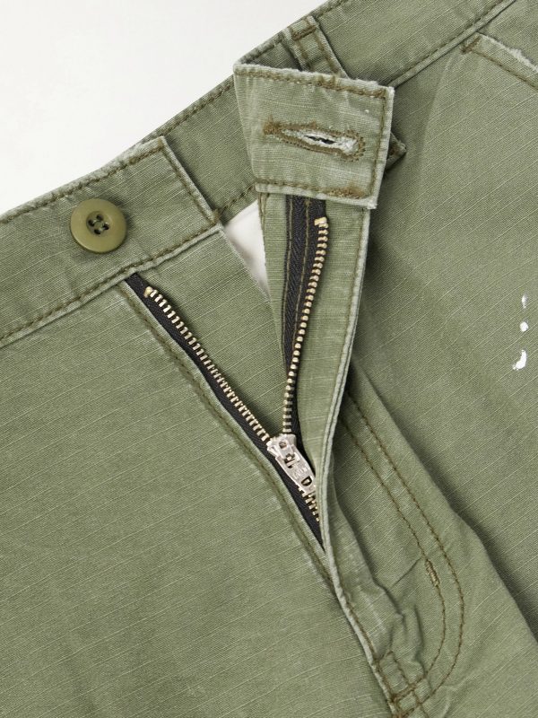 Camouflage Paint-splattered Cargo Straight-leg Shorts - CU Camouflage Paint-splattered Cargo Straight-leg Shorts - CU