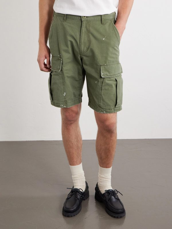 Camouflage Paint-splattered Cargo Straight-leg Shorts - FR Camouflage Paint-splattered Cargo Straight-leg Shorts - FR