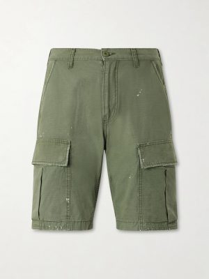 Camouflage Paint-splattered Cargo Straight-leg Shorts Camouflage Paint-splattered Cargo Straight-leg Shorts