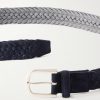 3cm Woven Suede and Wool Belt - E1 3cm Woven Suede and Wool Belt - E1