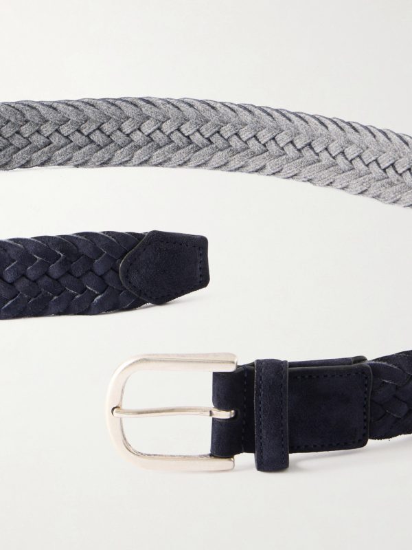3cm Woven Suede and Wool Belt - E1 3cm Woven Suede and Wool Belt - E1