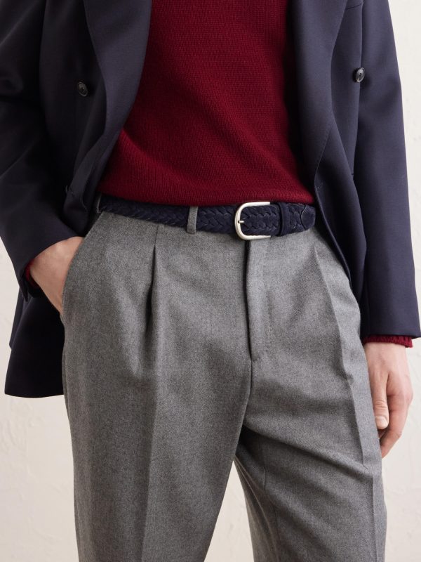 3cm Woven Suede and Wool Belt - OU 3cm Woven Suede and Wool Belt - OU