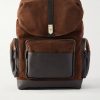 Leather-Trimmed Suede Backpack Leather-Trimmed Suede Backpack