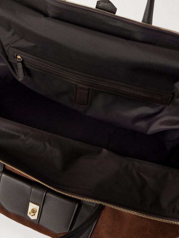 Leather-Trimmed Suede tote - E1