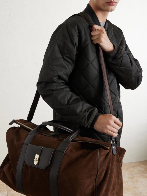 Leather-Trimmed Suede tote - FR