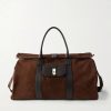 Leather-Trimmed Suede tote