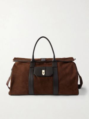 Leather-Trimmed Suede tote