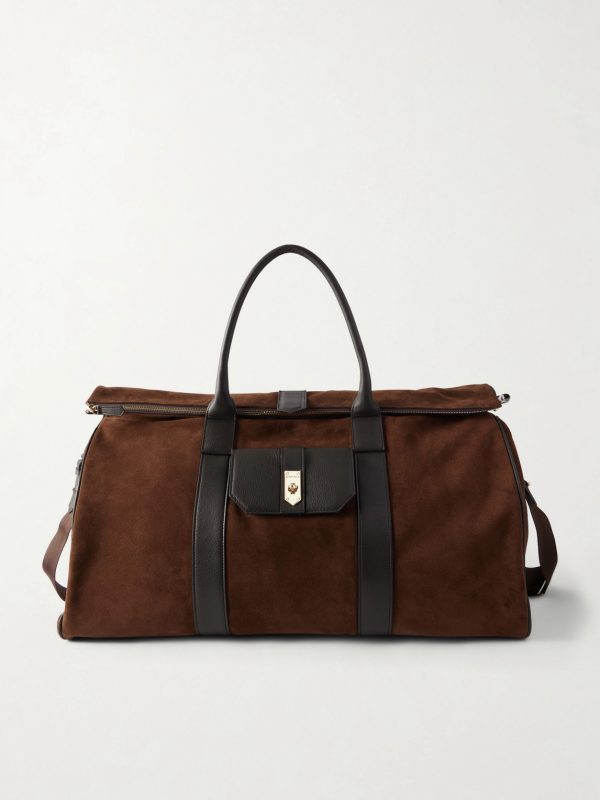Leather-Trimmed Suede tote