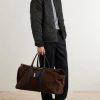 Leather-Trimmed Suede tote - OU