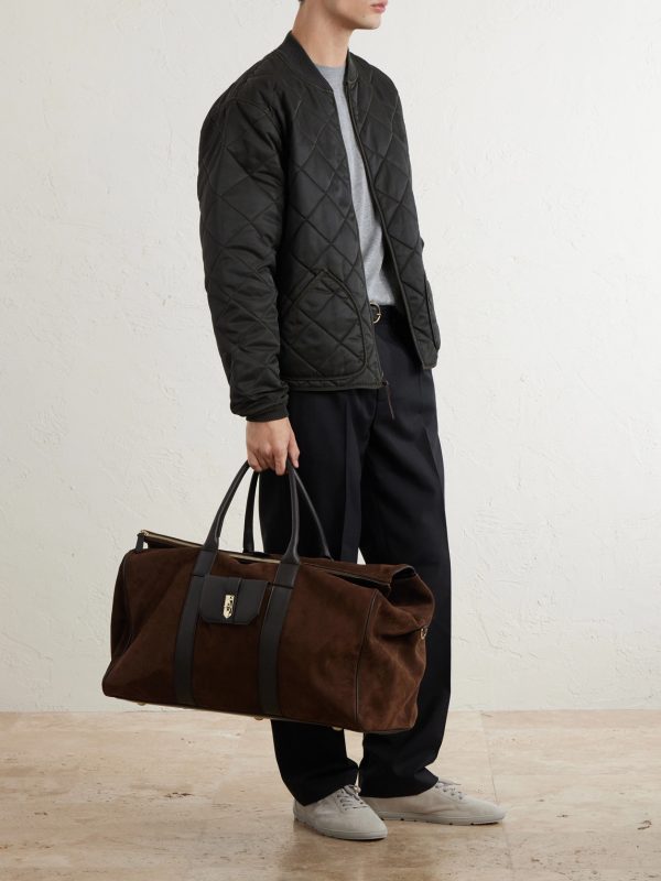 Leather-Trimmed Suede tote - OU