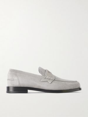 The Plato NeoCL-Detailed Suede Penny Loafers