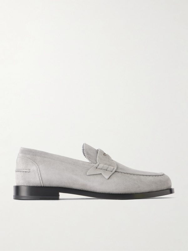 The Plato NeoCL-Detailed Suede Penny Loafers The Plato NeoCL-Detailed Suede Penny Loafers