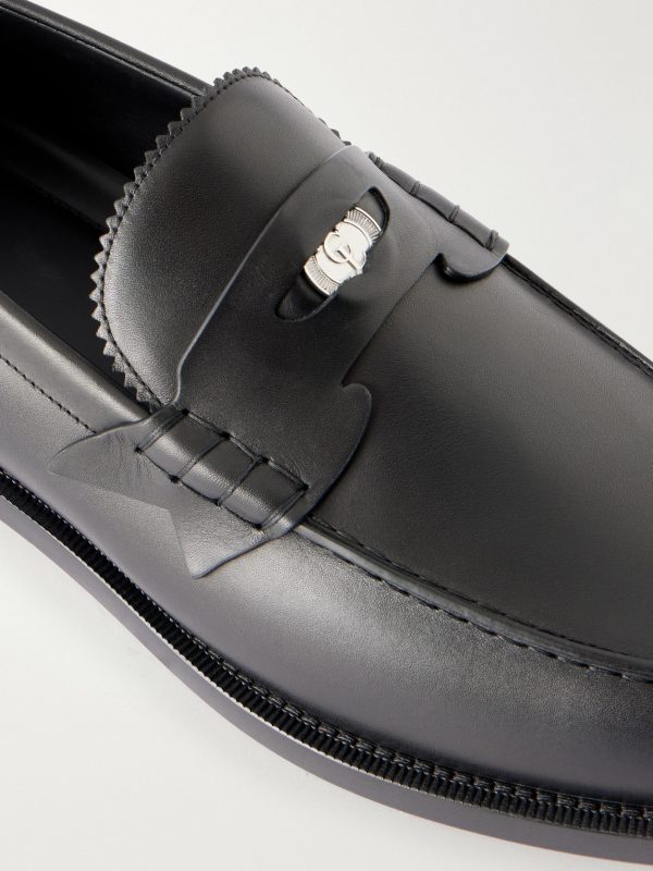 The Plato Logo-Embellished Leather Penny Loafers - CU The Plato Logo-Embellished Leather Penny Loafers - CU