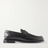 The Plato Logo-Embellished Leather Penny Loafers The Plato Logo-Embellished Leather Penny Loafers