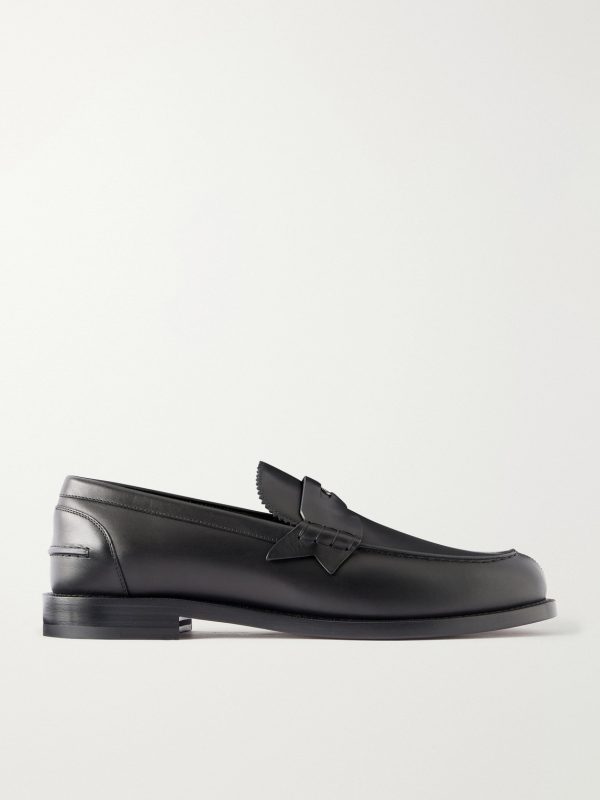 The Plato Logo-Embellished Leather Penny Loafers The Plato Logo-Embellished Leather Penny Loafers