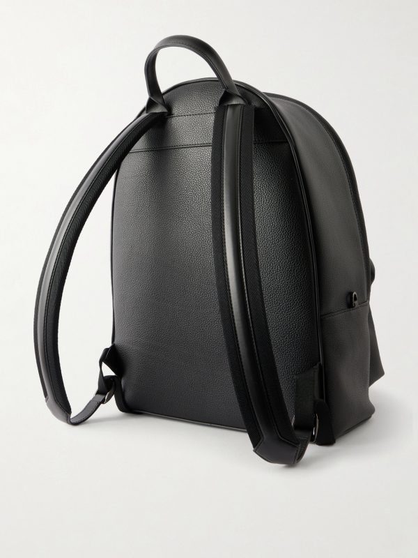 Stoic Logo-Embossed Leather Backpack - BK