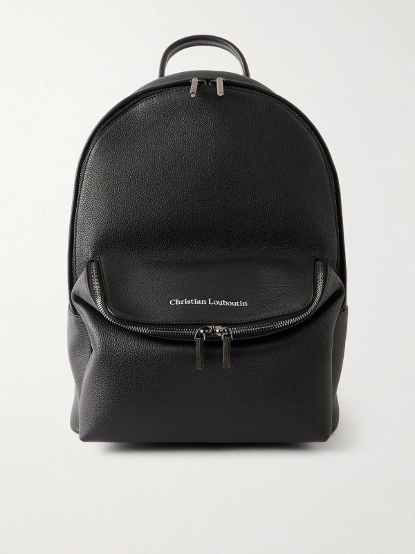 Stoic Logo-Embossed Leather Backpack