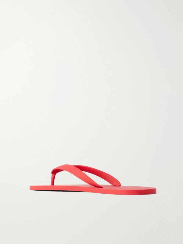 Logo-Embossed Rubber Flip Flops - BK