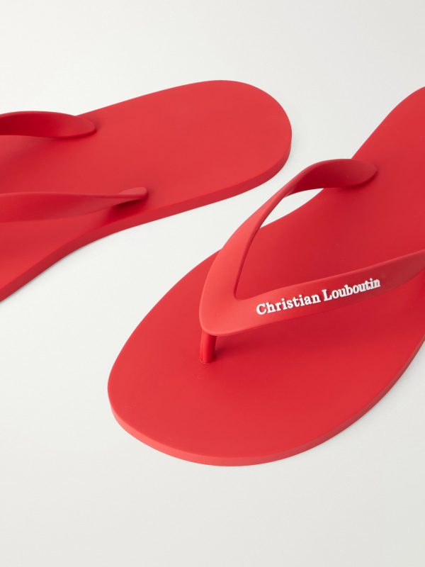 Logo-Embossed Rubber Flip Flops - CU