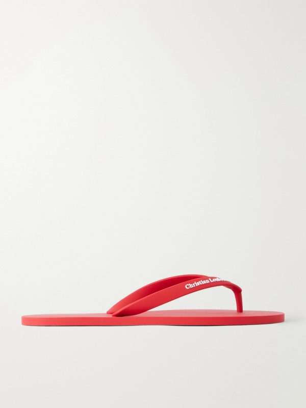 Logo-Embossed Rubber Flip Flops