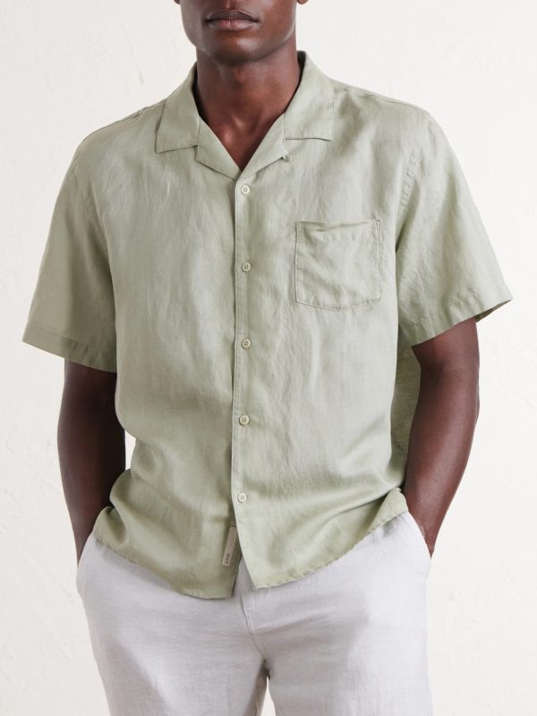 Convertible-Collar Linen and Lyocell-Blend Shirt - FR Convertible-Collar Linen and Lyocell-Blend Shirt - FR