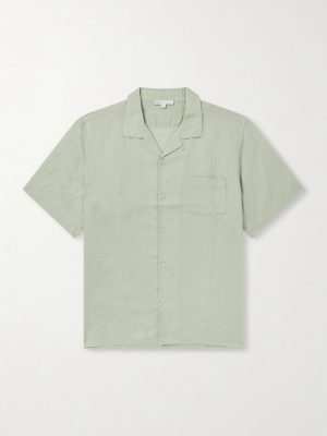 Convertible-Collar Linen and Lyocell-Blend Shirt Convertible-Collar Linen and Lyocell-Blend Shirt