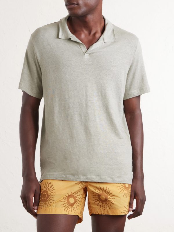 Shaun Linen-Blend Polo Shirt - FR Shaun Linen-Blend Polo Shirt - FR