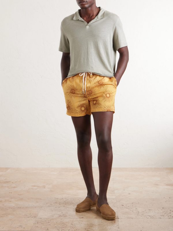 Shaun Linen-Blend Polo Shirt - OU Shaun Linen-Blend Polo Shirt - OU