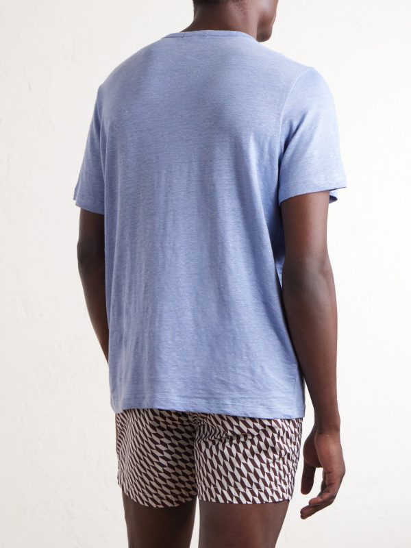 Linen-Blend Jersey T-Shirt - BK Linen-Blend Jersey T-Shirt - BK