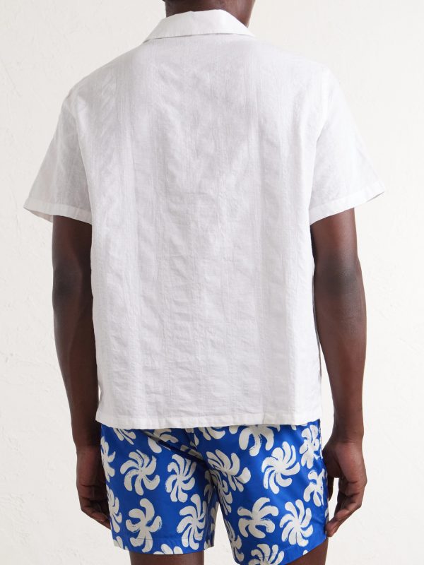 Cotton and Linen-Blend Polo Shirt - BK Cotton and Linen-Blend Polo Shirt - BK