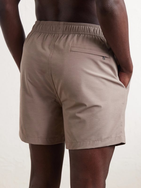 Land To Water Straight-Leg Mid-Length Swim Shorts - BK
