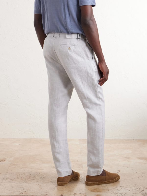 Straight-Leg Linen Trousers - BK Straight-Leg Linen Trousers - BK