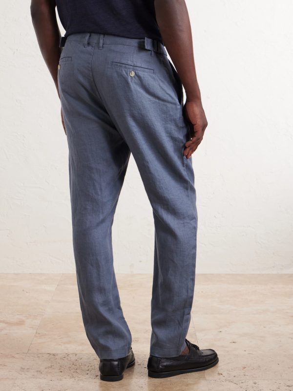 Straight-Leg Linen Trousers - BK Straight-Leg Linen Trousers - BK